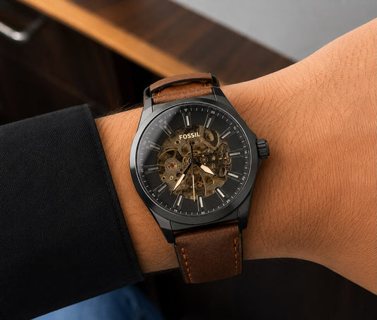 Luxury Automatic Skeleton Dial Men's Watch – Premium Leather Strap | M