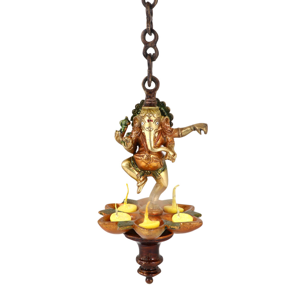 Dancing Ganesha Panchmukhi Hanging Diya