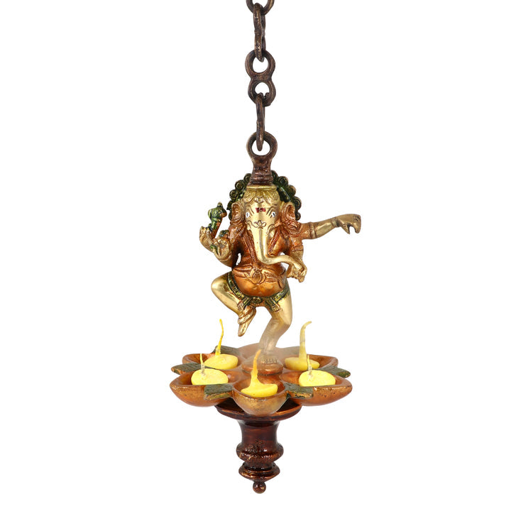 Dancing Ganesha Panchmukhi Hanging Diya