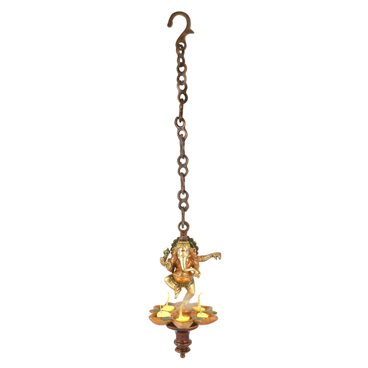 Dancing Ganesha Panchmukhi Hanging Diya