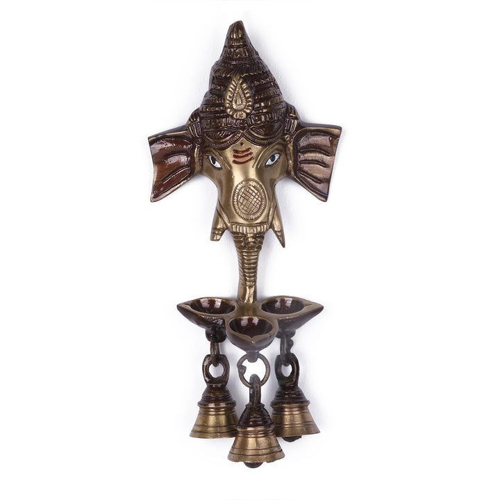 Ganesh Wall Hanging with Bell & Diya |