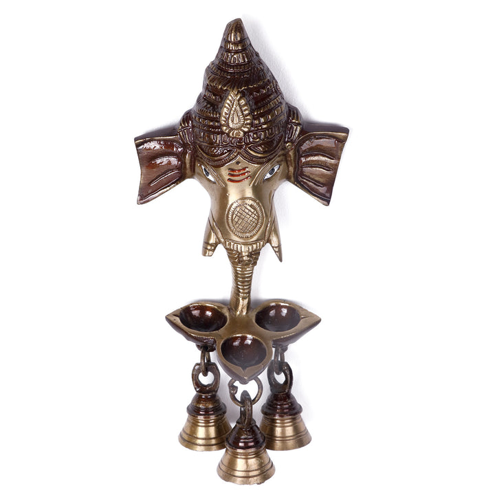 Ganesh Wall Hanging with Bell & Diya |
