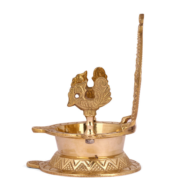 Engraved Pure Brass Ashtalaxmi Diya