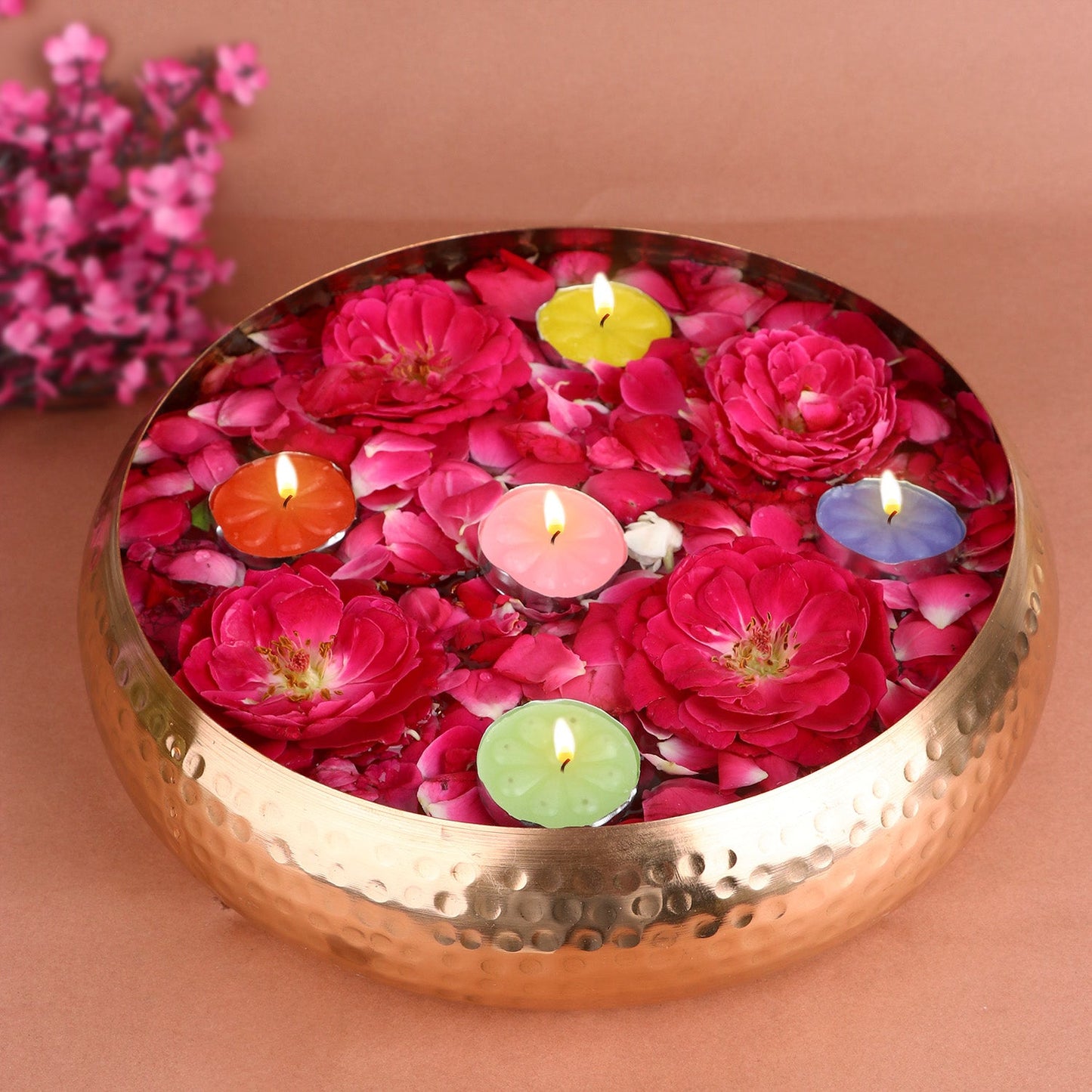 Decorative Hammered Pattern Copper Urli