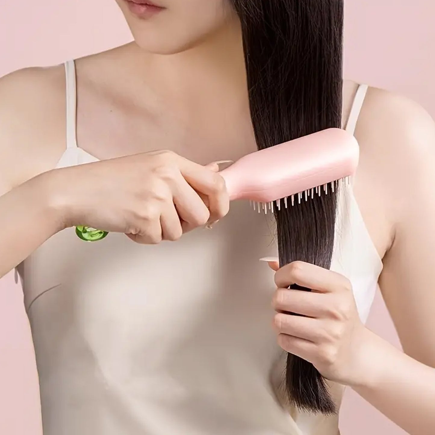 13947 Self-cleaning Hairbrush Self-cleaning Anti-static Detangling Massage Comb One-pull Clean Scalable Rotate Lifting Self Cleaning Hairbrush Hair Styling Tools - Springkart 