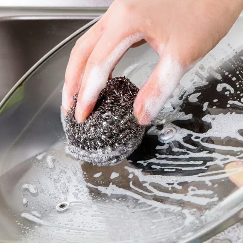 2384 Round Shape Stainless Steel Scrubber (Pack Of 6) - Springkart 