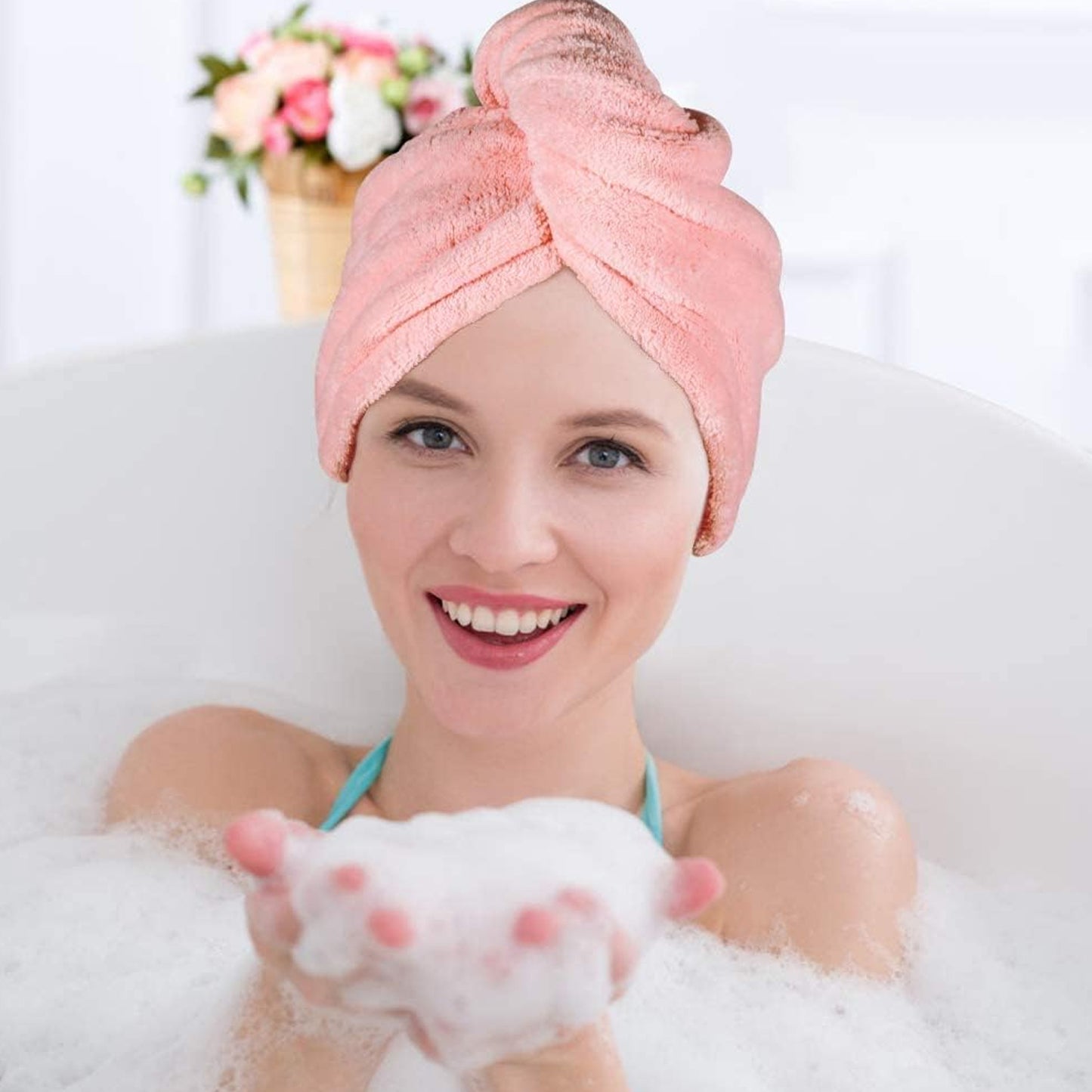 Microfiber Hair Wrap Towel Cap (1 Pc 63x23 Cm Mix Color) - Springkart 