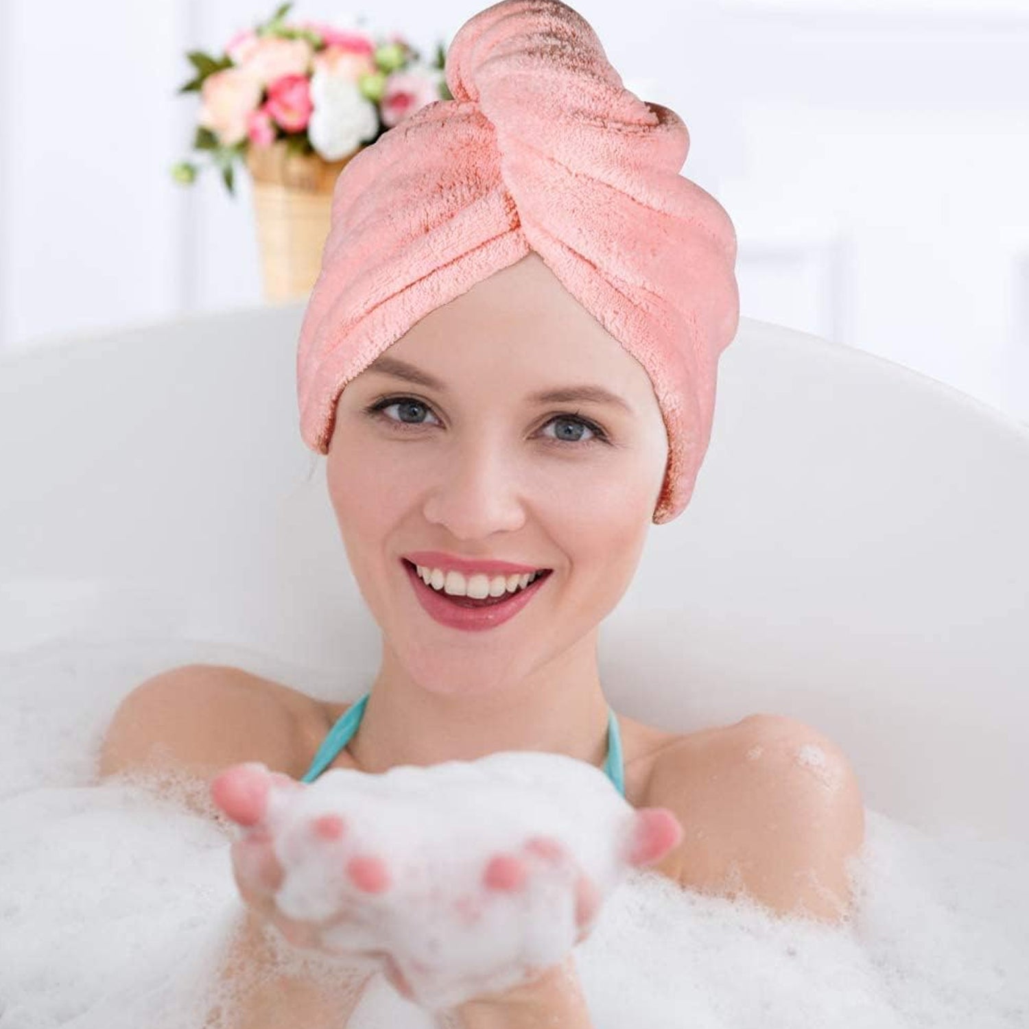 Microfiber Hair Wrap Towel Cap (1 Pc 63x23 Cm Mix Color) - Springkart 
