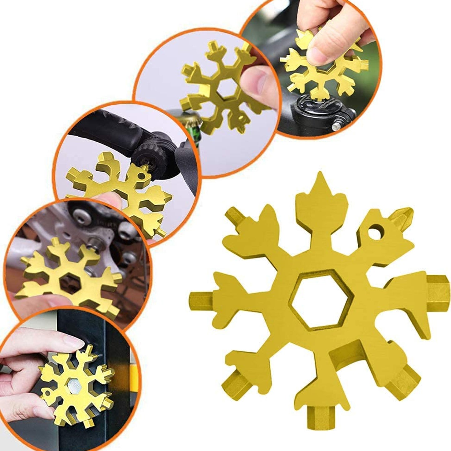 Durable Portable 18 In 1 Snowflake Multi-tool Snowflake Bottle Opener Flat Phillips Screwdriver Kit Wrench - Springkart 