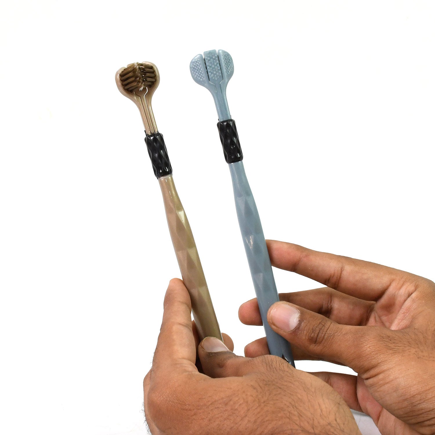 3 Sided Toothbrush Soft Bristle Toothbrush (2 Pc Set) - Springkart 