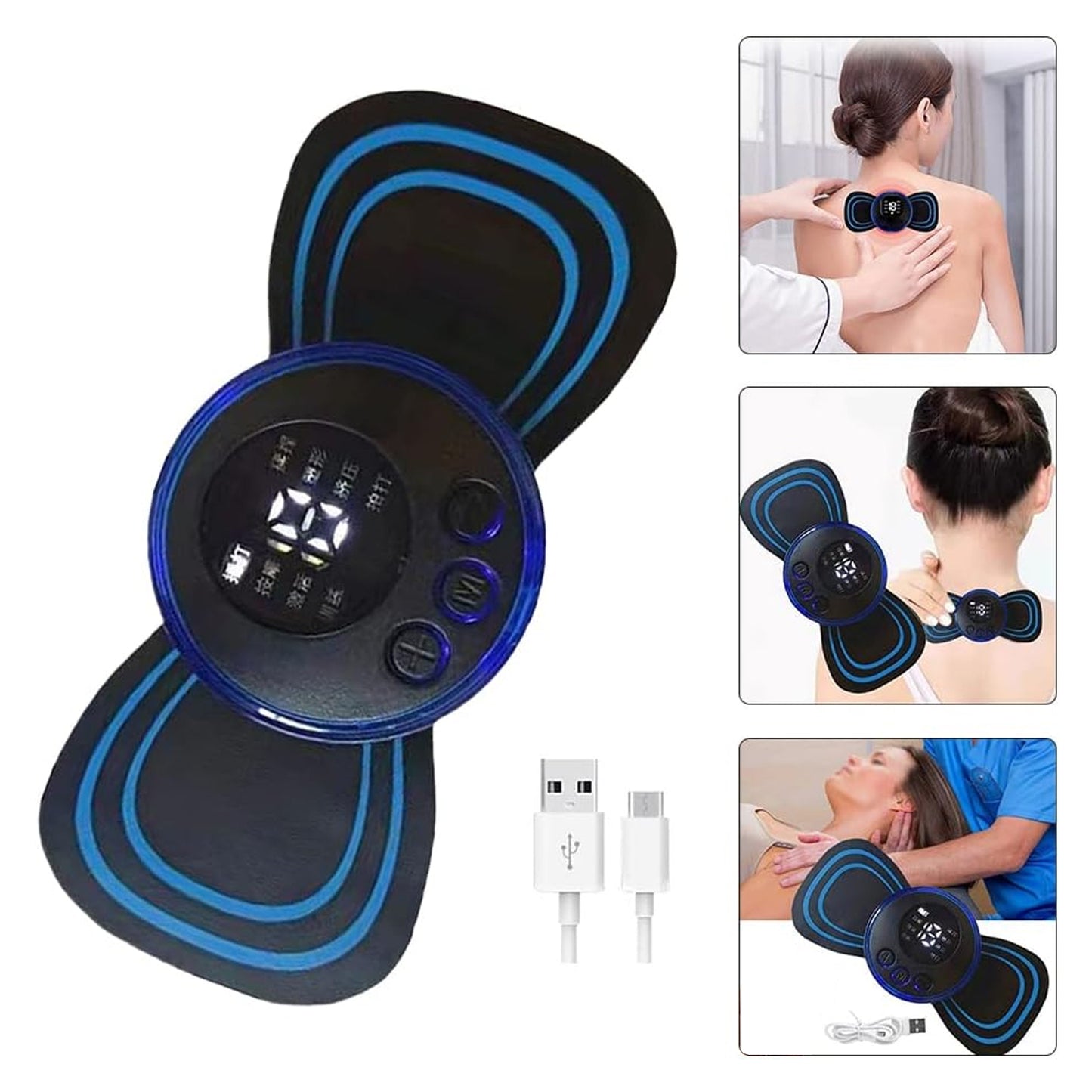 6204 Portable Usb Neck Massager Electric Neck Massager Automatic Massage Enhancer Mini Cervical Massager Ems Lymphatic Drainage Massage With Cable - Springkart 