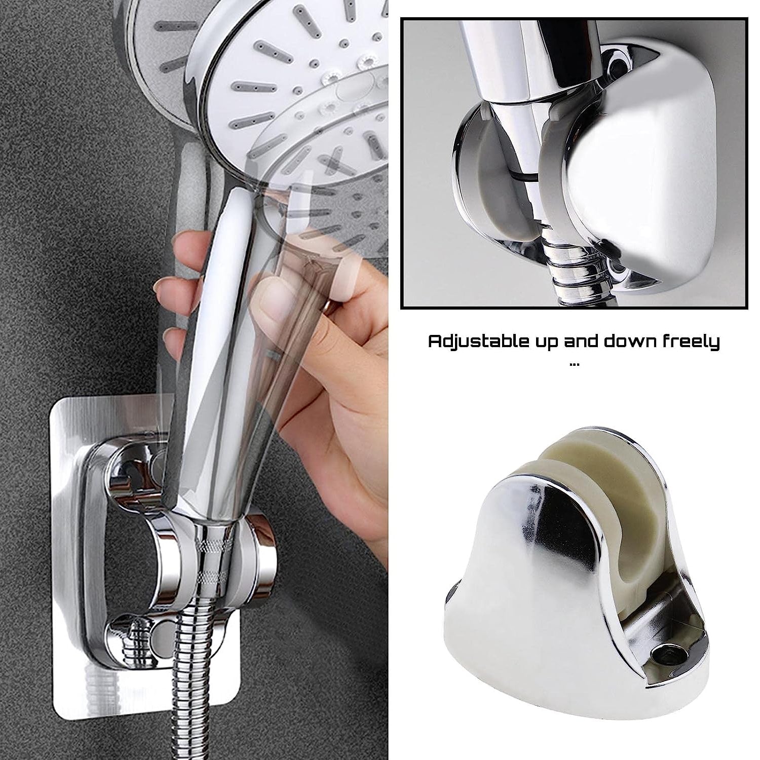6255a Adjustable Hand Shower Holder With Fixing Screws Adjustable Bracket For Bathroom - Springkart 