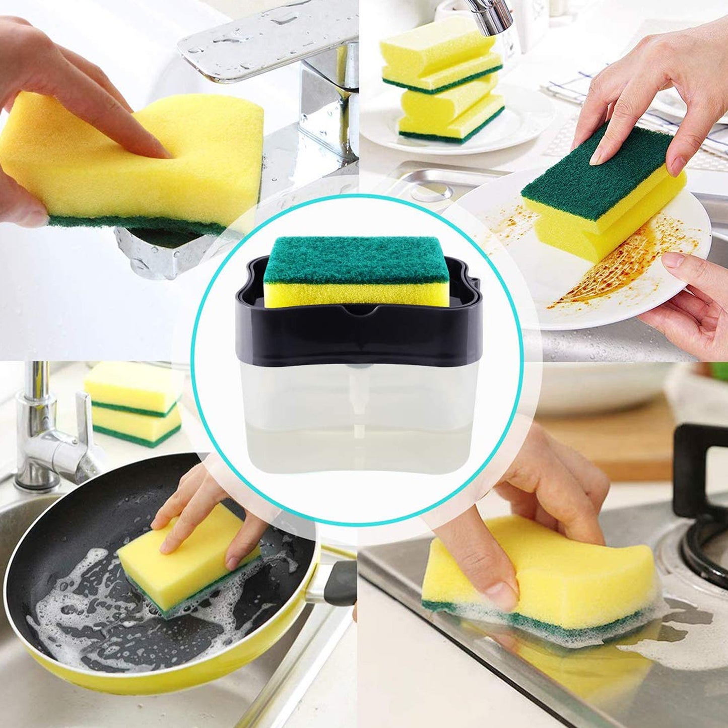 2 In 1 Soap Dispenser For Dishwasher Liquid Holder Liquid Dispenser Through Pump (1 Pc) - Springkart 