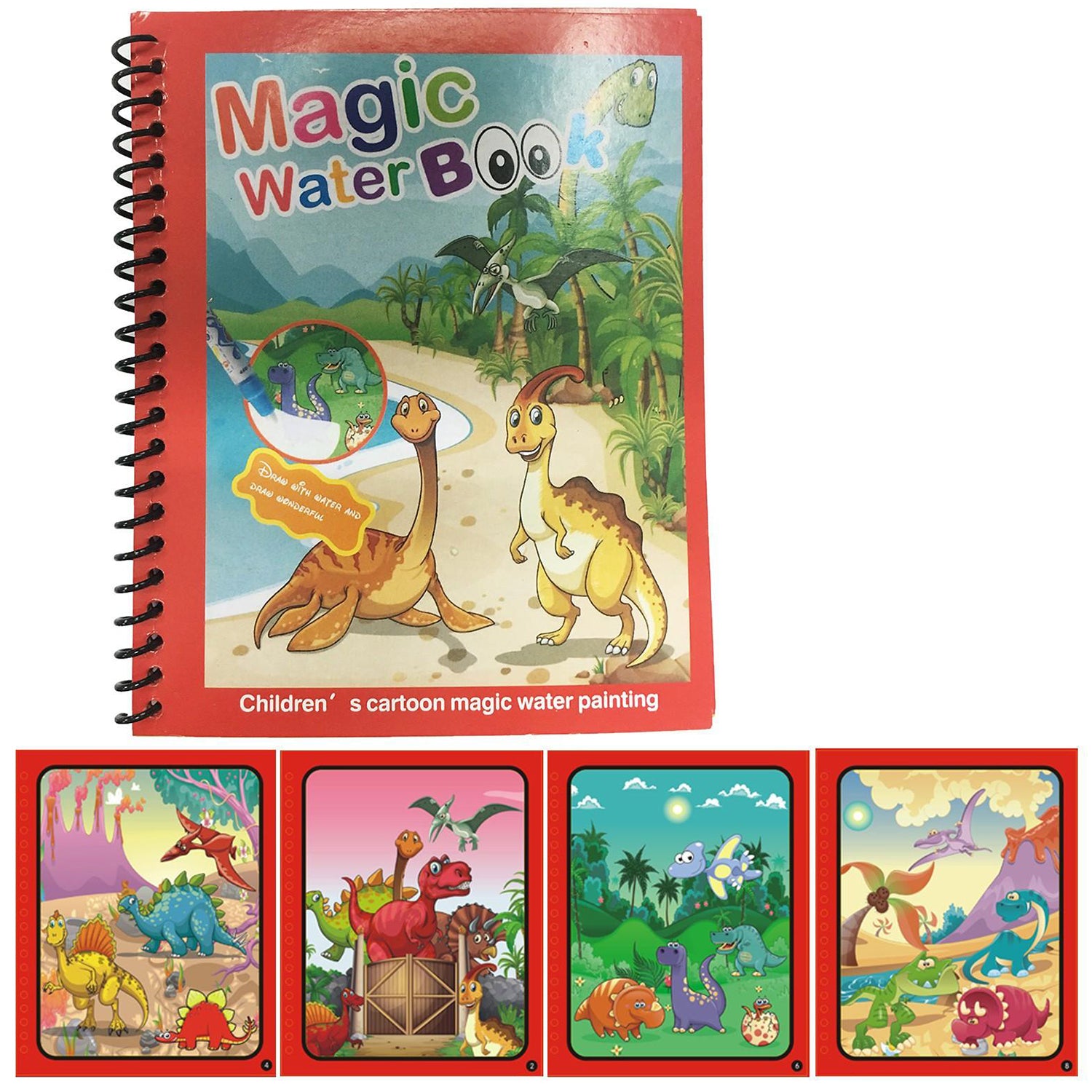 8091 Magic Water Quick Dry Book Water Coloring Book Doodle With Magic Pen Painting Board - Springkart 