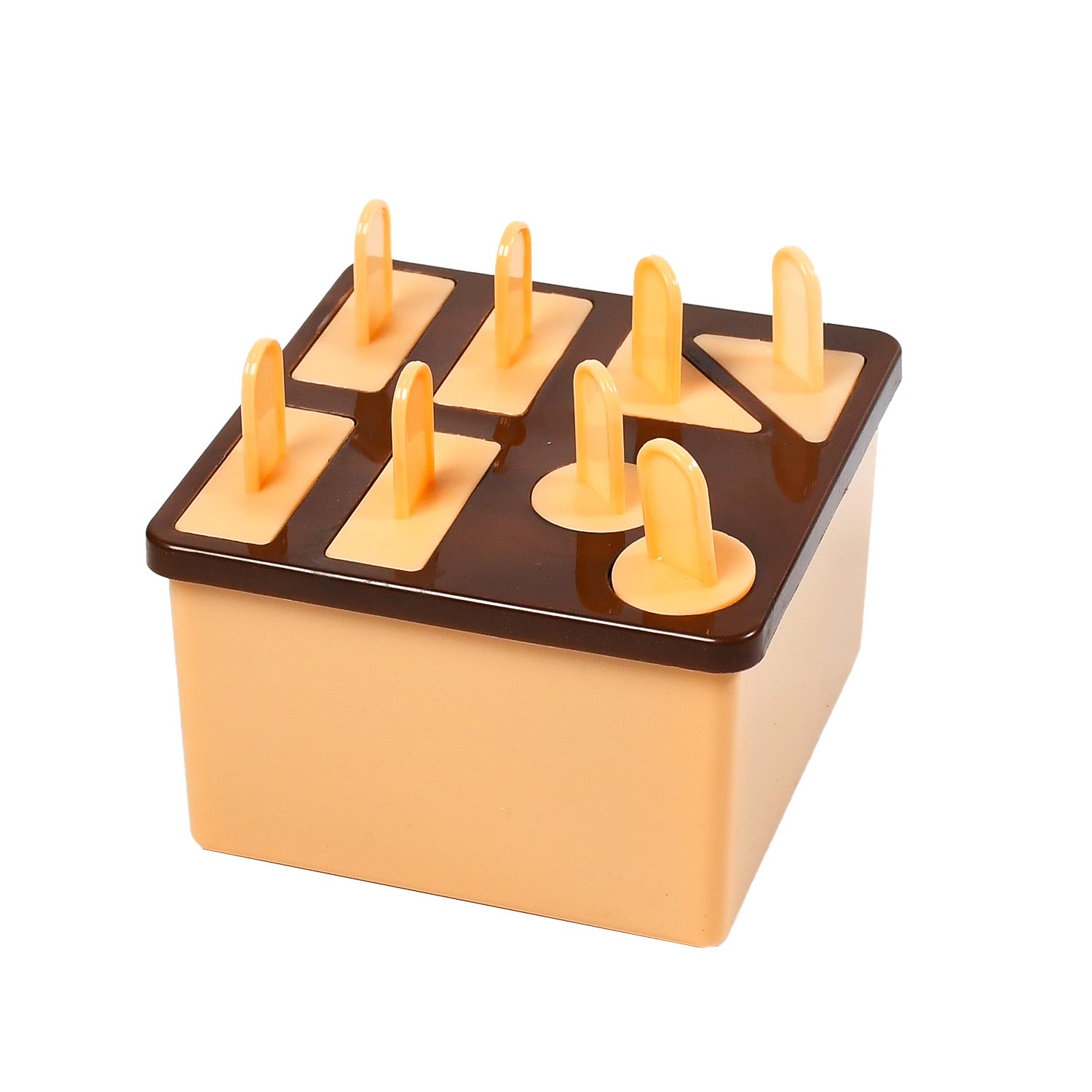 Plastic Kulfi Mold, Kulfi Molds 8 pcs Tray Ice Cream Mold Reusable Frozen Kulfi Maker Popsicle Sticks Lolly Ice Popsicle Candy Mold for Children pink Color (Brown Box) - Springkart 