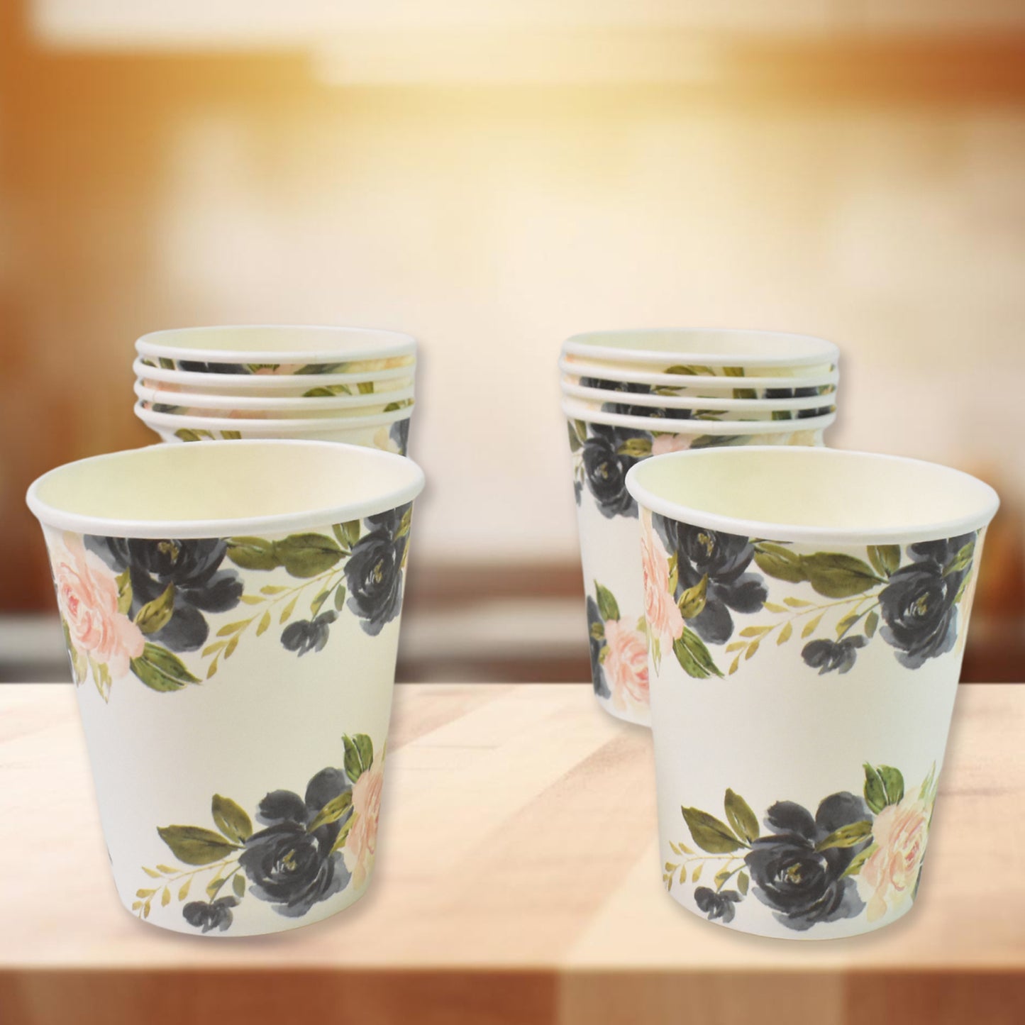 Disposable Paper Cups Disposable Tea Coffee Cups (10 Pcs Set Mix Color Design) - Springkart 