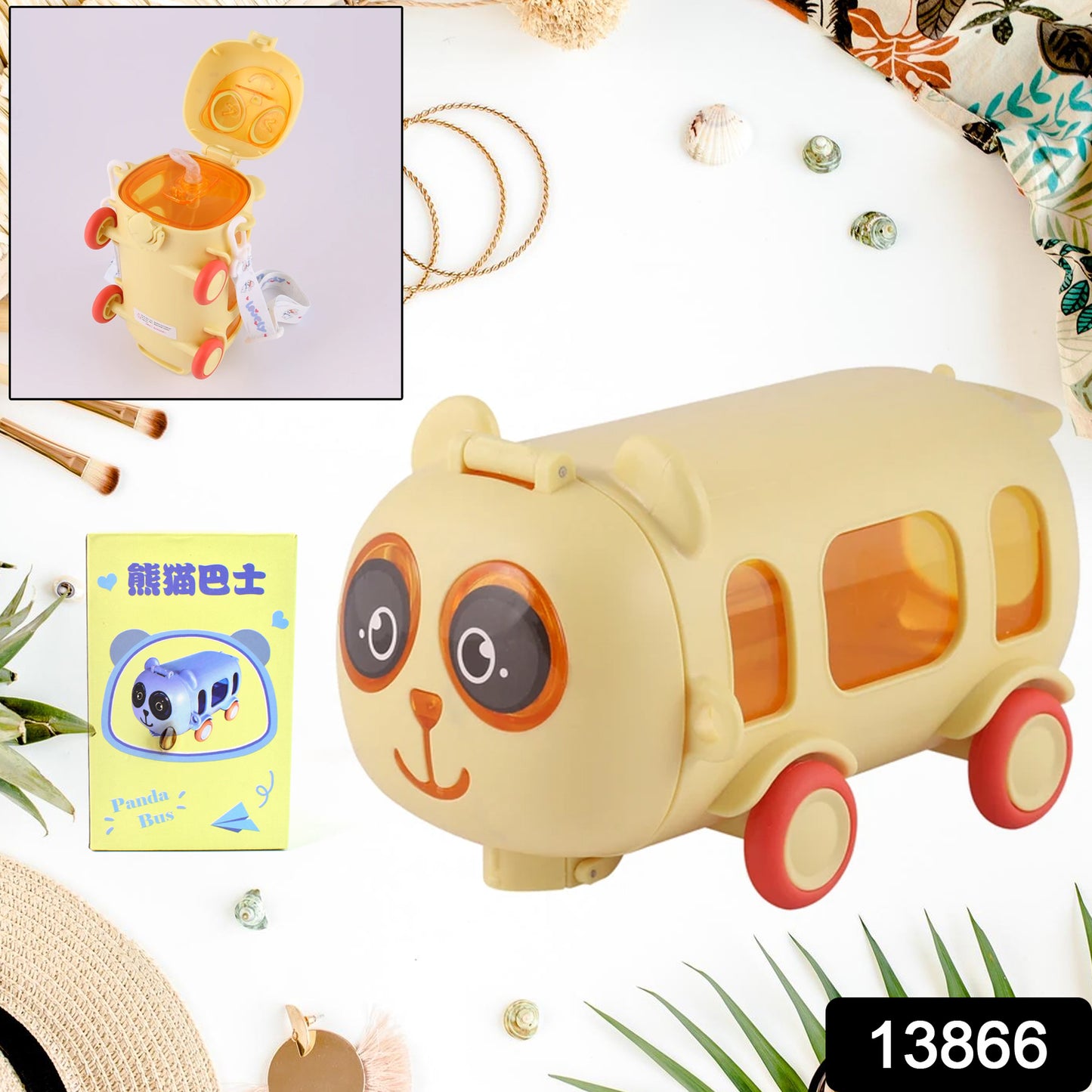 Bus Shape Water Bottle For Kids With Strap (500 Ml Approx Mix Color 1 Pc) - Springkart 