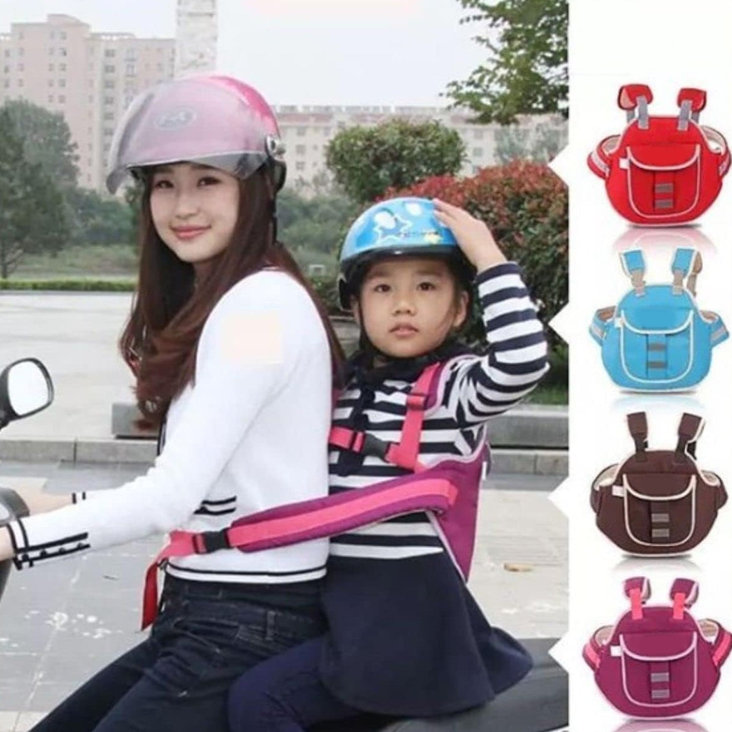 Baby Safety Belt For Kinds Carrier, Children Motorcycle Safety Harness - Child Ride Strap - Kids Vehicle Adjustable Safety Harness Strap for Two Wheeler Bike Horseback Riding Travel (1 Pc) - Springkart 