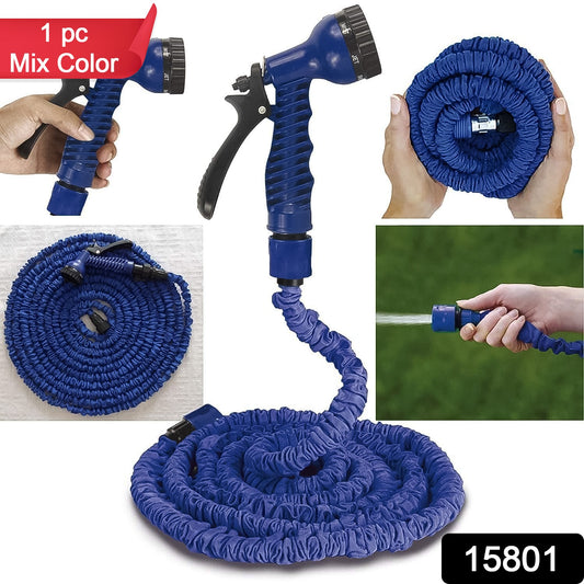 Expandable Magic Garden Hose With Spray Gun Approx 4 Metre Pipe (1 Set  Mix Color)