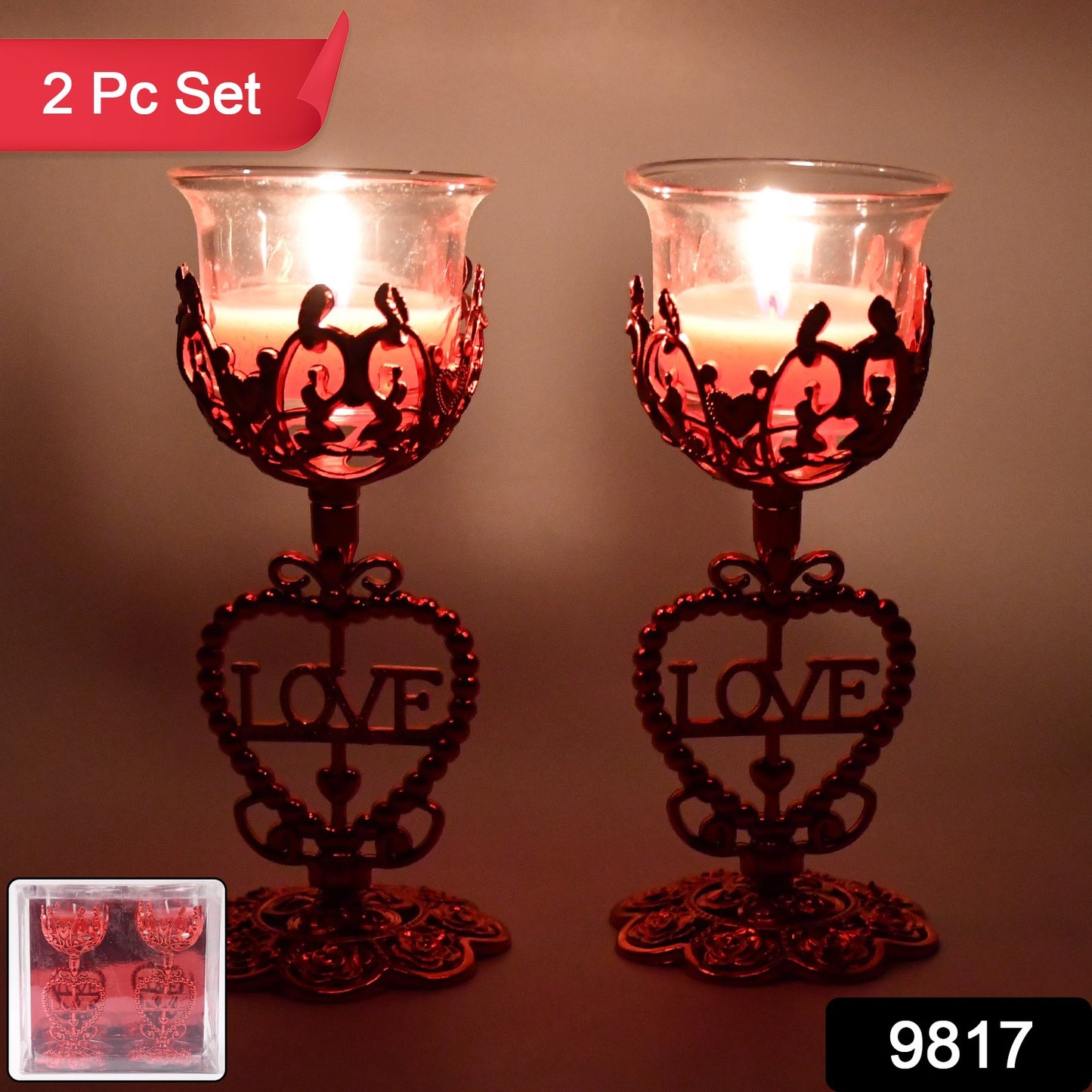 Tea Lights Holder Candle Stand (2 Pc Set) - Springkart 