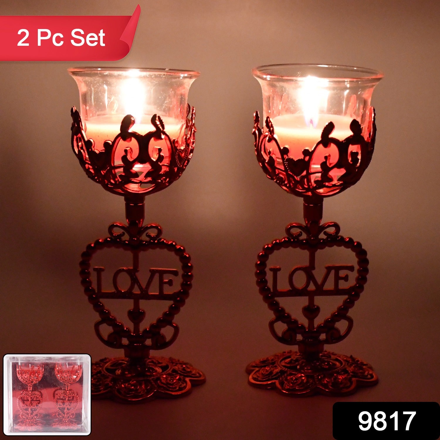 Tea Lights Holder Candle Stand (2 Pc Set) - Springkart 