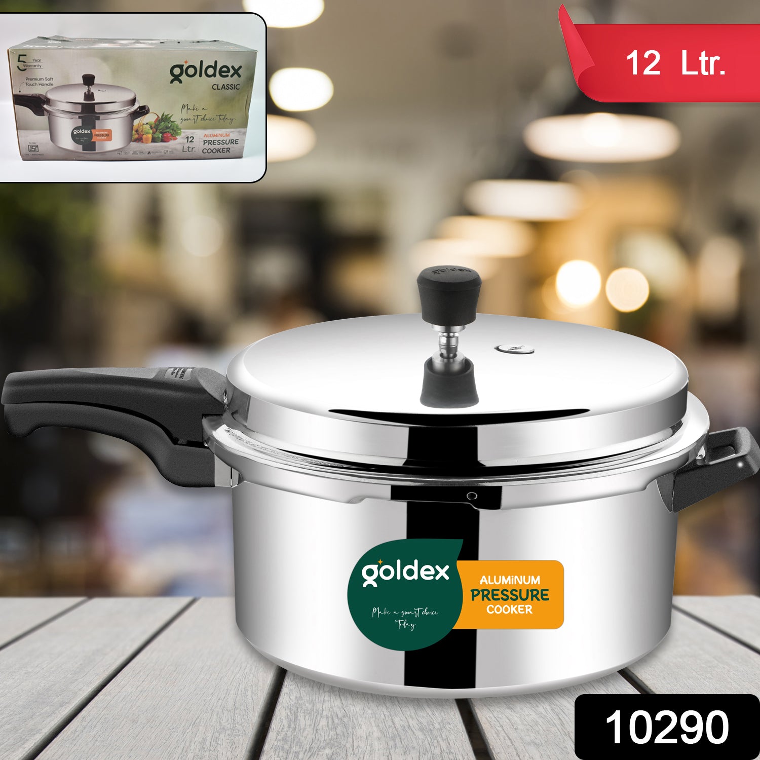 Aluminium Classic Goldex Pressure Cookers With Outer Lid (12 Litres) - Springkart 