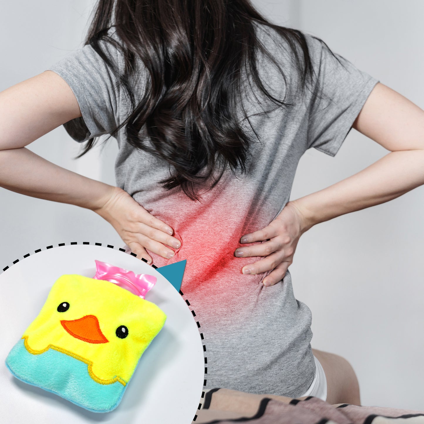 6524 Yellow Duck Design Small Hot Water Bag With Cover For Pain Relief Neck Shoulder Pain And Hand Feet Warmer Menstrual Cramps. - Springkart 