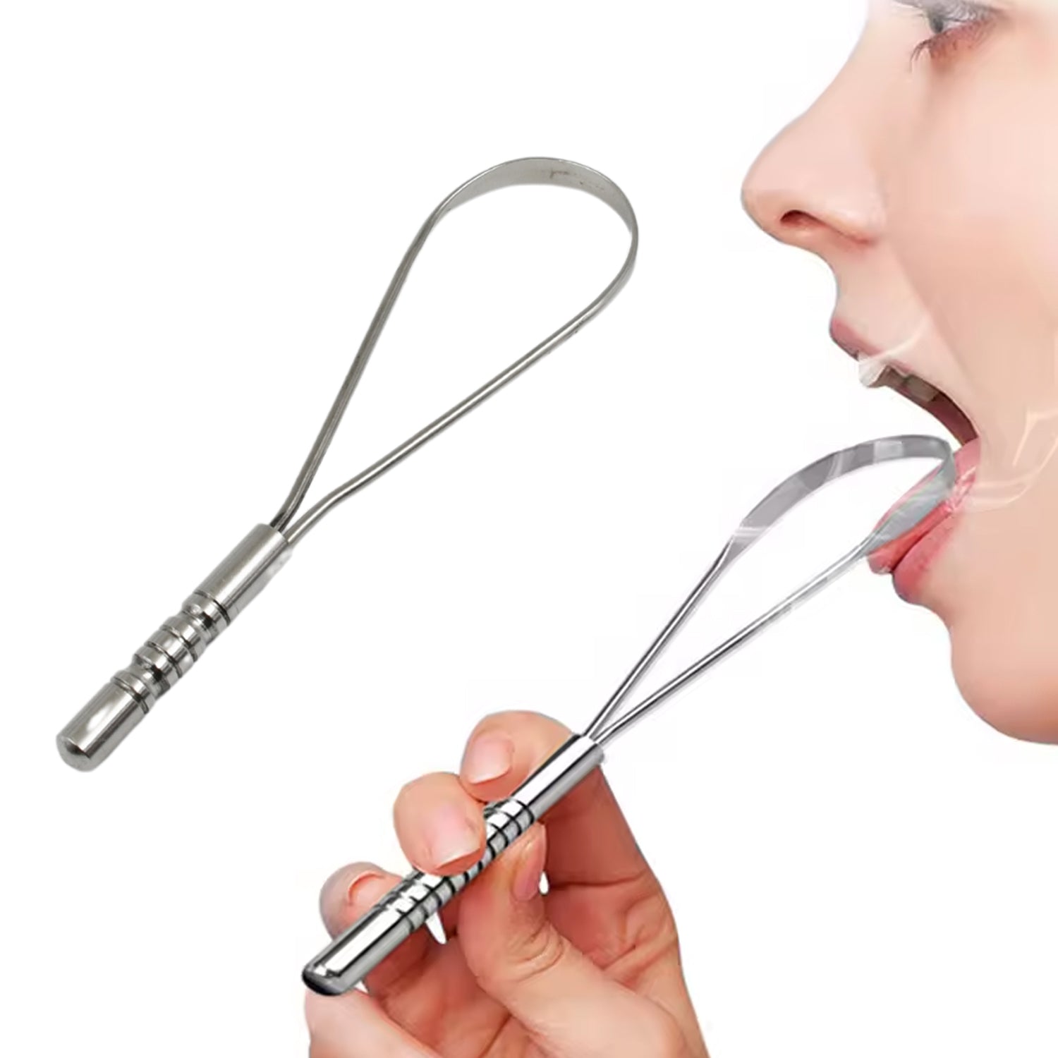 Steel Tongue Cleaner Tongue Scraper (1 Pc) - Springkart 