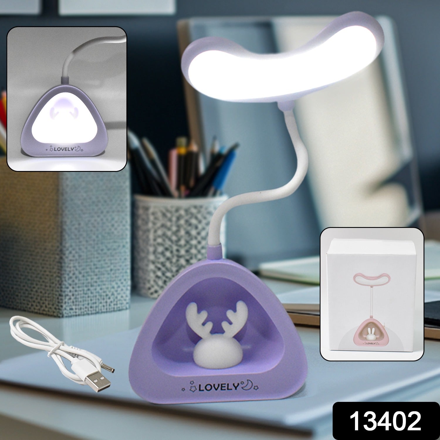 Cute Lovely Led Desk Light Led Lamps Button Control (1 Pc) - Springkart 
