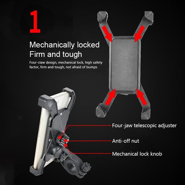 1456 Bike Phone Mount Anti Shake And Stable Cradle Clamp With 360 Rotation - Springkart 