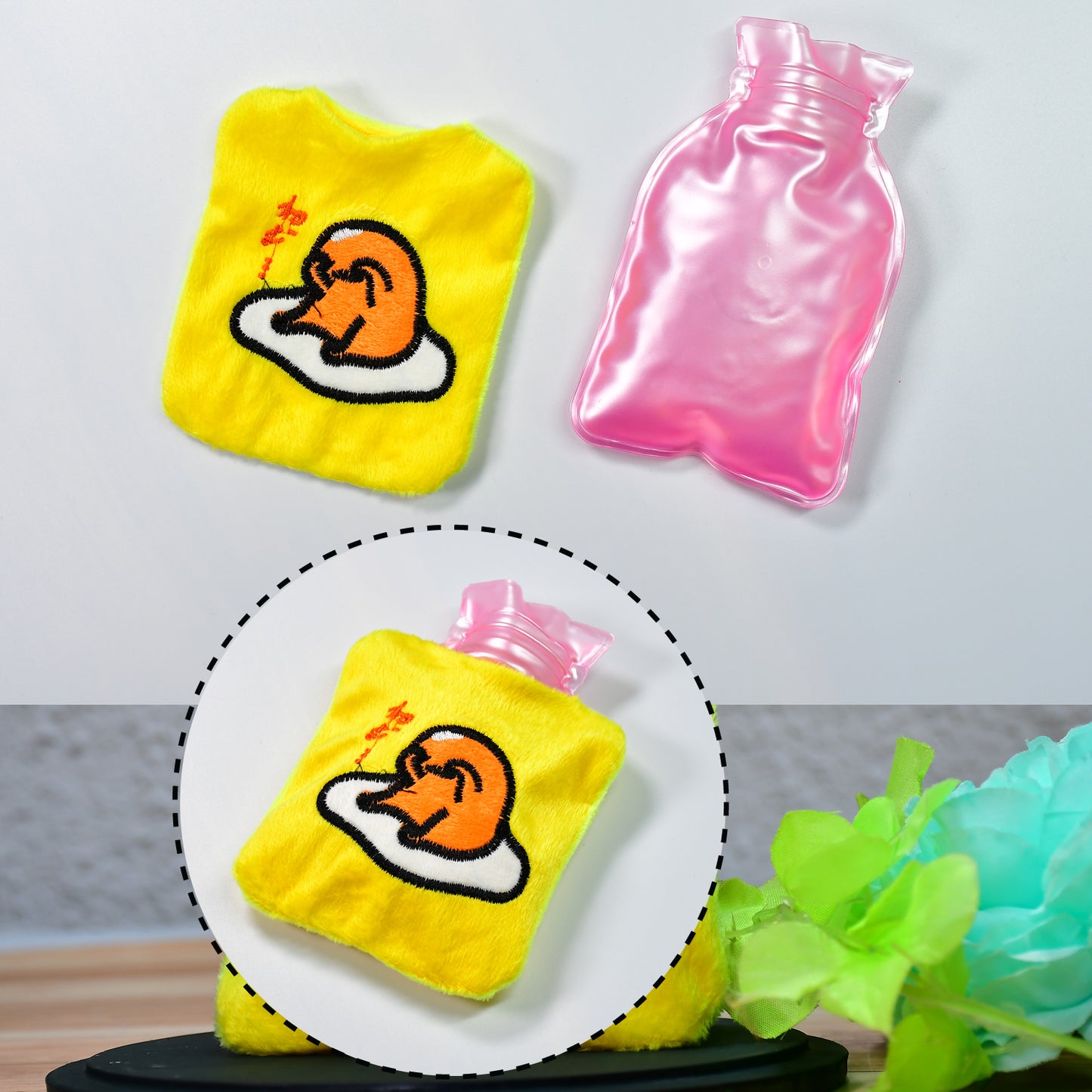 6515 Yellow Duck Head Small Hot Water Bag With Cover For Pain Relief Neck Shoulder Pain And Hand Feet Warmer Menstrual Cramps. - Springkart 
