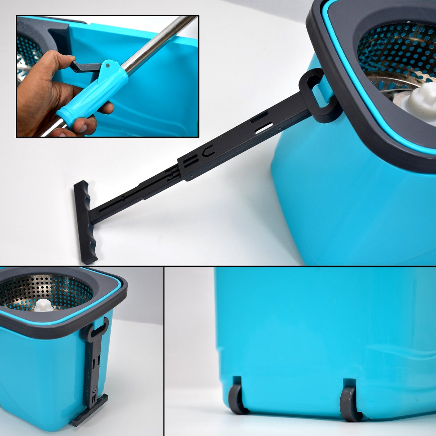 QUICK SPIN MOP PLASTIC SPIN, BUCKET FLOOR CLEANING, EASY WHEELS & BIG BUCKET, FLOOR CLEANING MOP WITH BUCKET - Springkart 