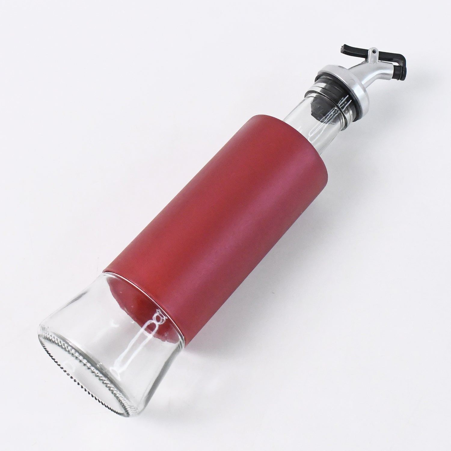 Glass Oil Dispenser With Plastic Covering Oil And Vinegar Bottle (300 Ml) - Springkart 