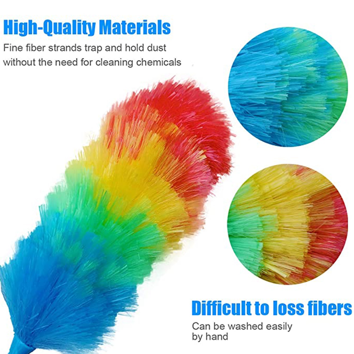 6321 Colorful Feather Duster Microfiber Duster For Cleaning Dusting Stick Dusting Brush - Springkart 