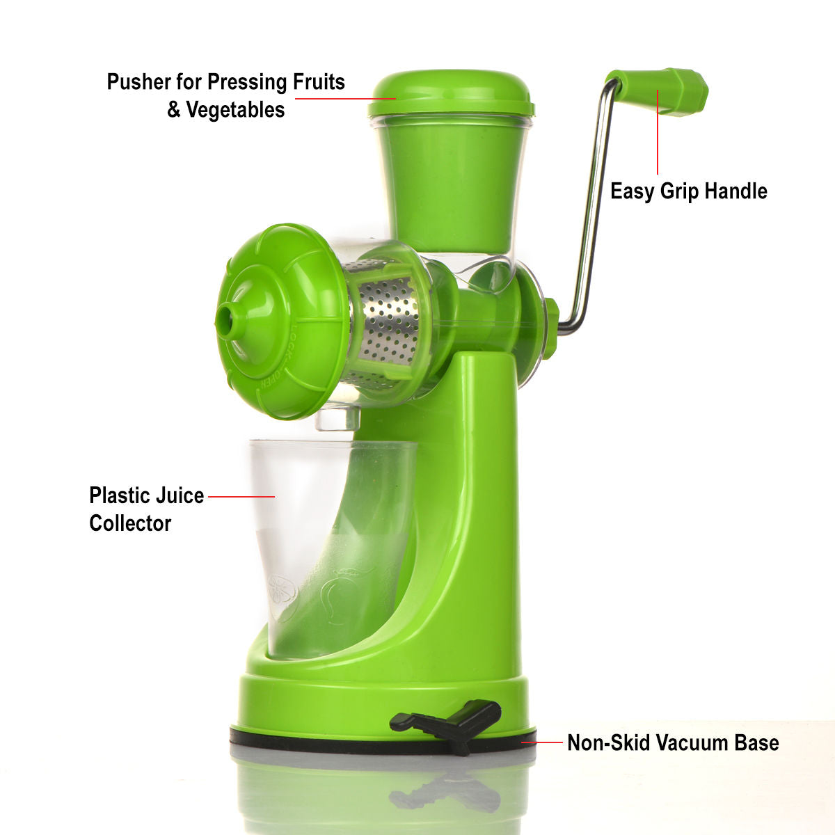 Manual Fruit Vegetable Juicer with Strainer (Multicolour) - Springkart 