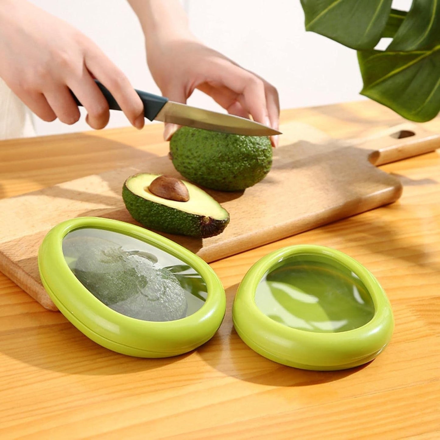 Green Oval Shape Vegetable Container Premium Fruits Saver Keeper (1 Pc) - Springkart 