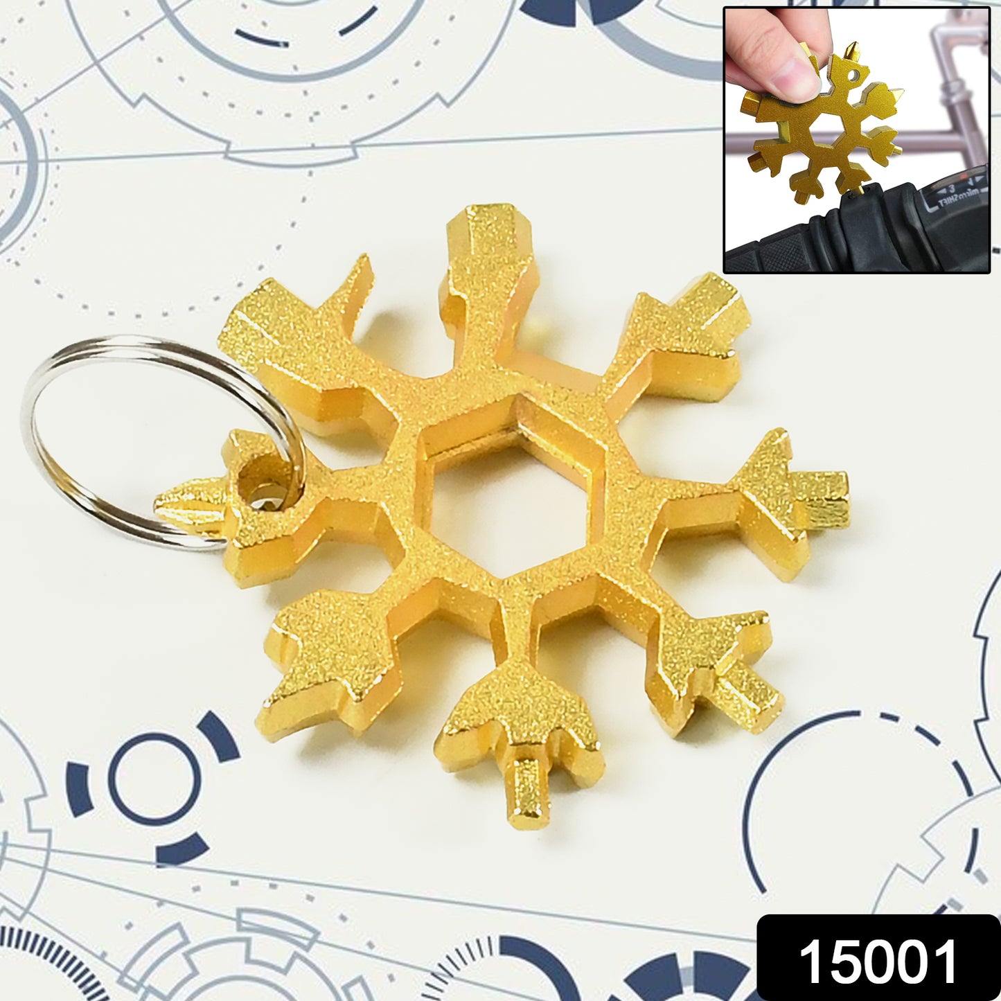 Durable Portable 18 In 1 Snowflake Multi-tool Snowflake Bottle Opener Flat Phillips Screwdriver Kit Wrench - Springkart 
