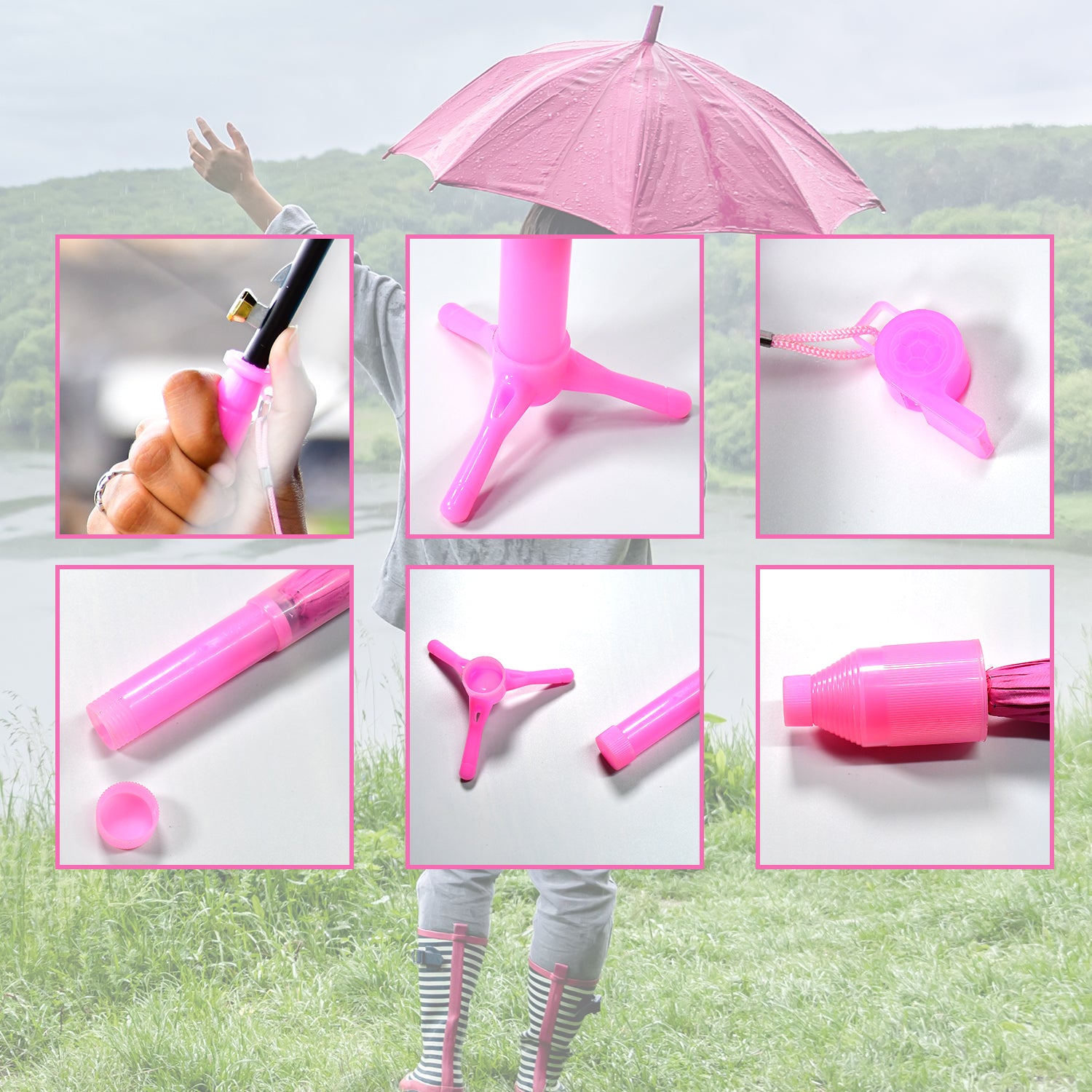 6247 Umbrella With Handle And Lightweight Safety Round Plastic Cap - Springkart 