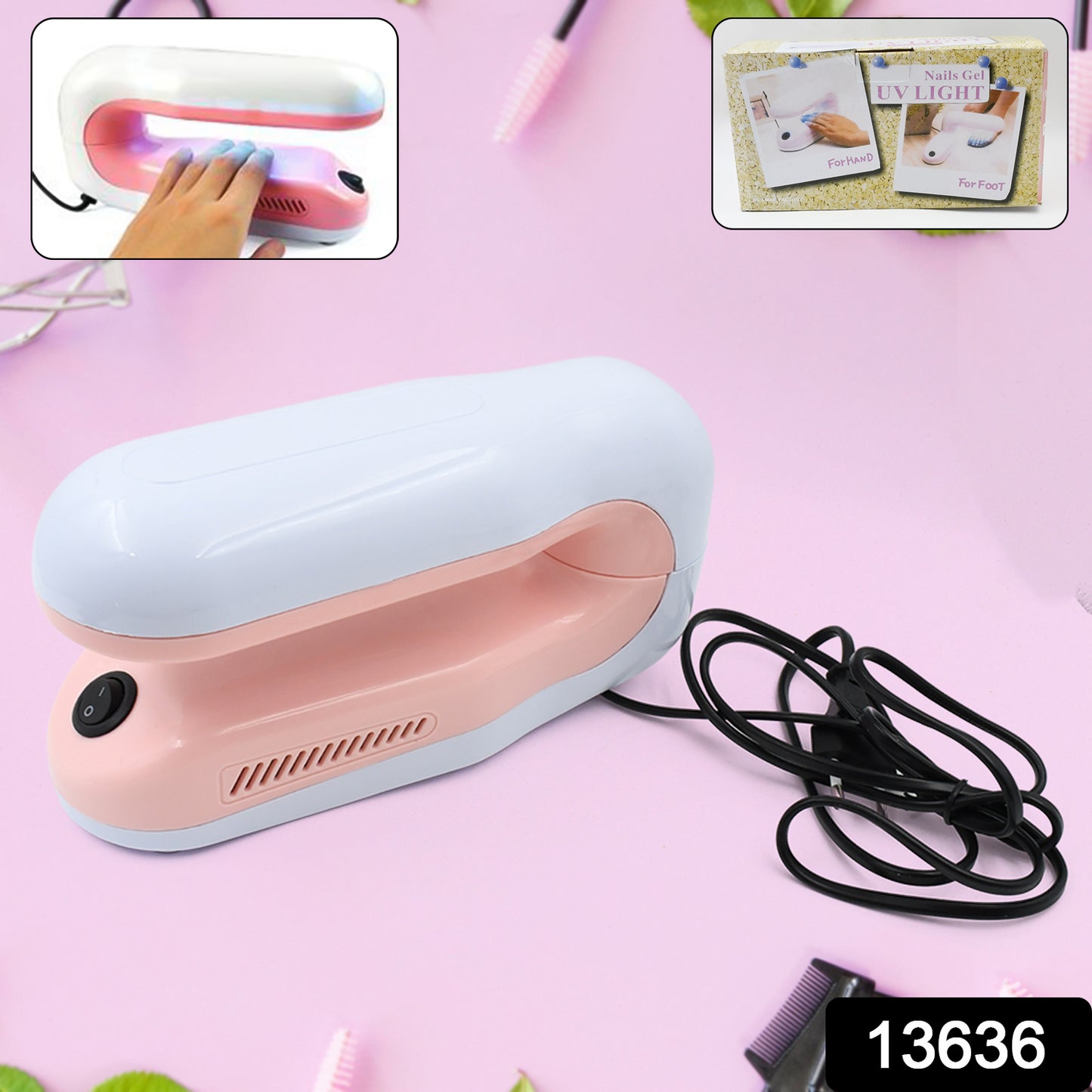 Professional Nail Art Nails Gel Uv Lamp Support 360-degree Rotation (1 Pc) - Springkart 