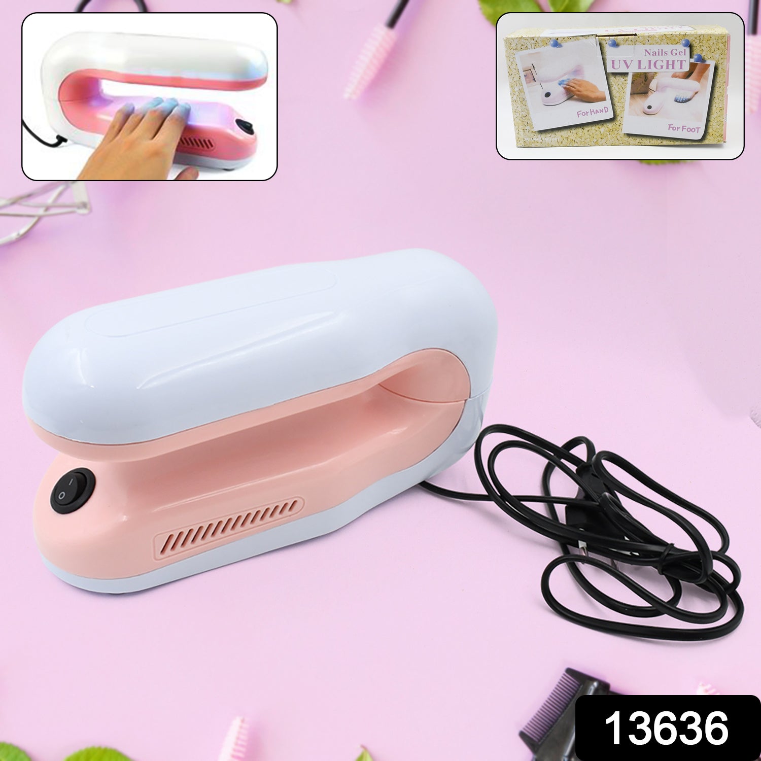 Professional Nail Art Nails Gel Uv Lamp Support 360-degree Rotation (1 Pc) - Springkart 