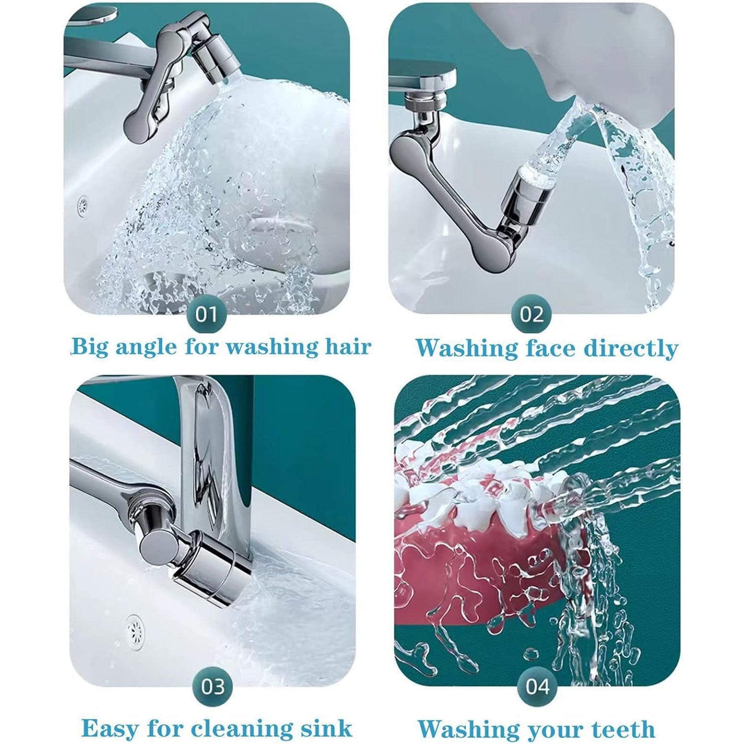 Flexible Faucet Splash Head Extender Aerator Universal Splash Filter Faucet Sprayer (1 Set) - Springkart 