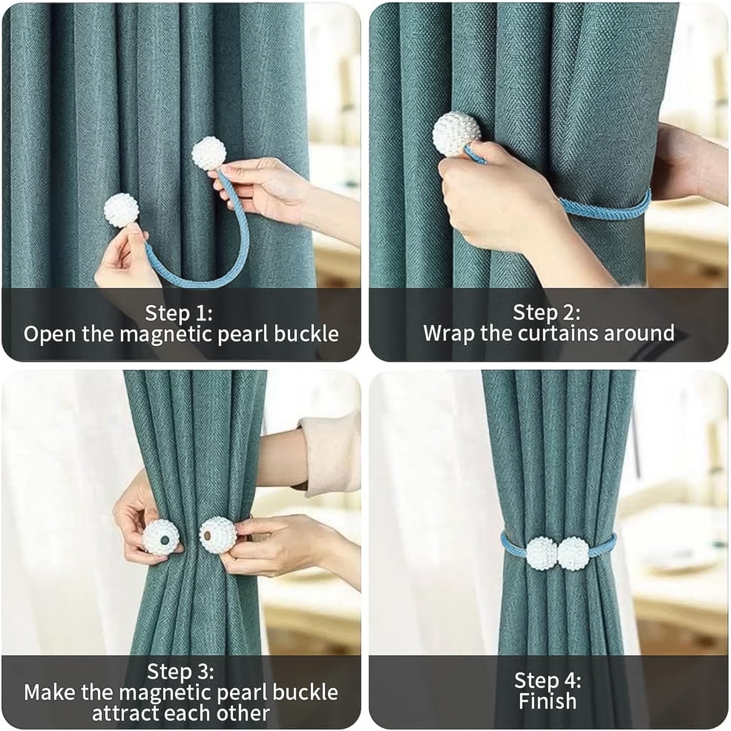 Polyester And Magnet Curtain (2 Pc) - Springkart 