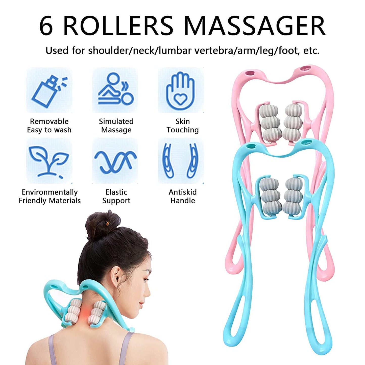 Neck Shoulder Massager Portable Relieving The Back For Men Relieving The Waist Women (1pc) - Springkart 