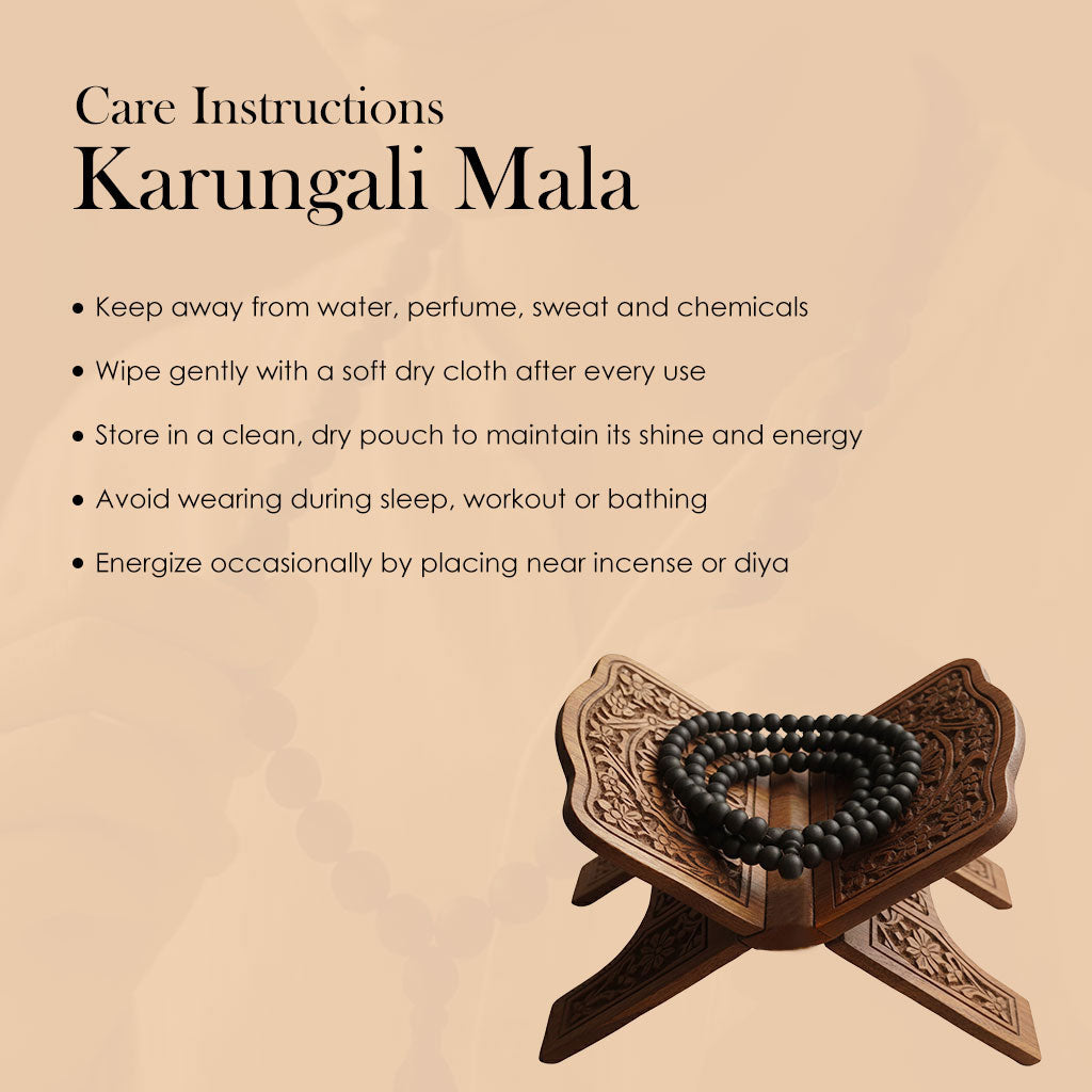 Govt. Lab Certified Original Ebony wood Karungali Mala