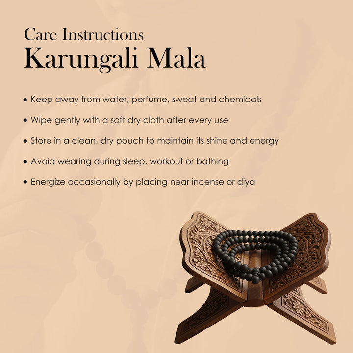 Govt. Lab Certified Original Ebony wood Karungali Mala