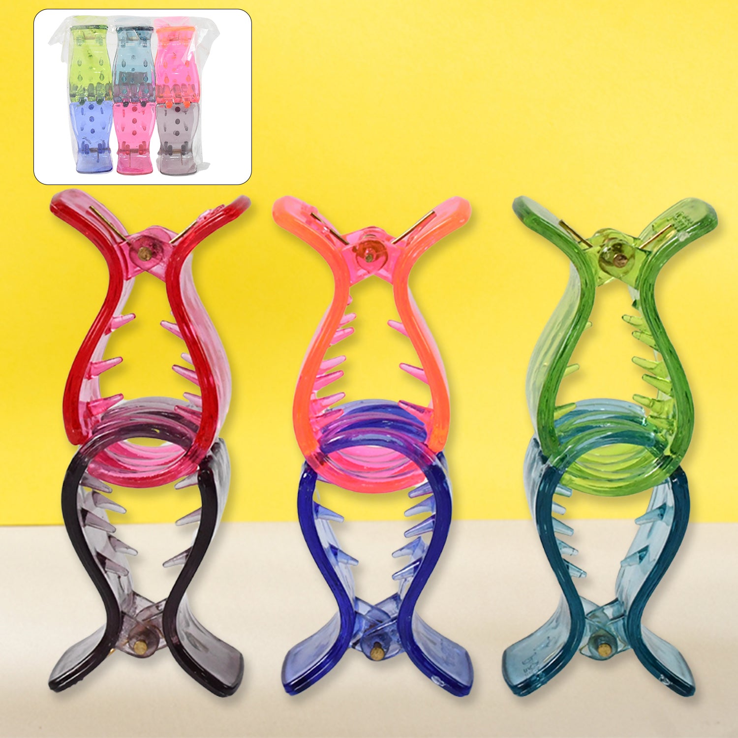 Big Hair Clips For Girls Kids Hair Accessories (6 Pcs Set Transparent) - Springkart 