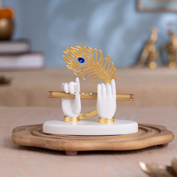 Car Dashboard Idols-Lord Krishna hand with flute idol
