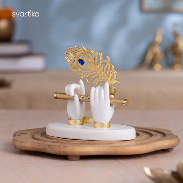 Car Dashboard Idols-Lord Krishna hand with flute idol