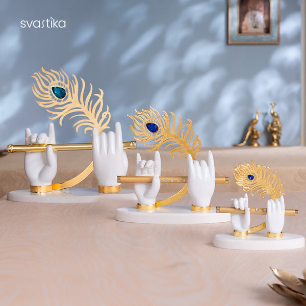 Car Dashboard Idols-Lord Krishna hand with flute idol