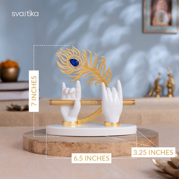 Car Dashboard Idols-Lord Krishna hand with flute idol